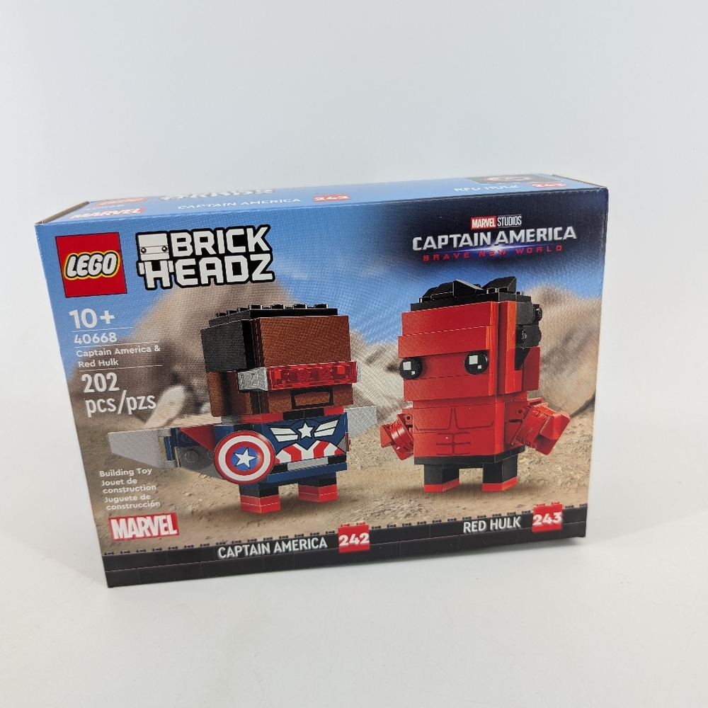 Lego Brickheadz Captain America & Red Hulk 202 Pieces New Sealed Retired